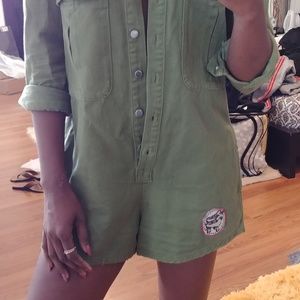 Short Zara jumpsuit jean fabric